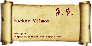 Hucker Vilmos névjegykártya